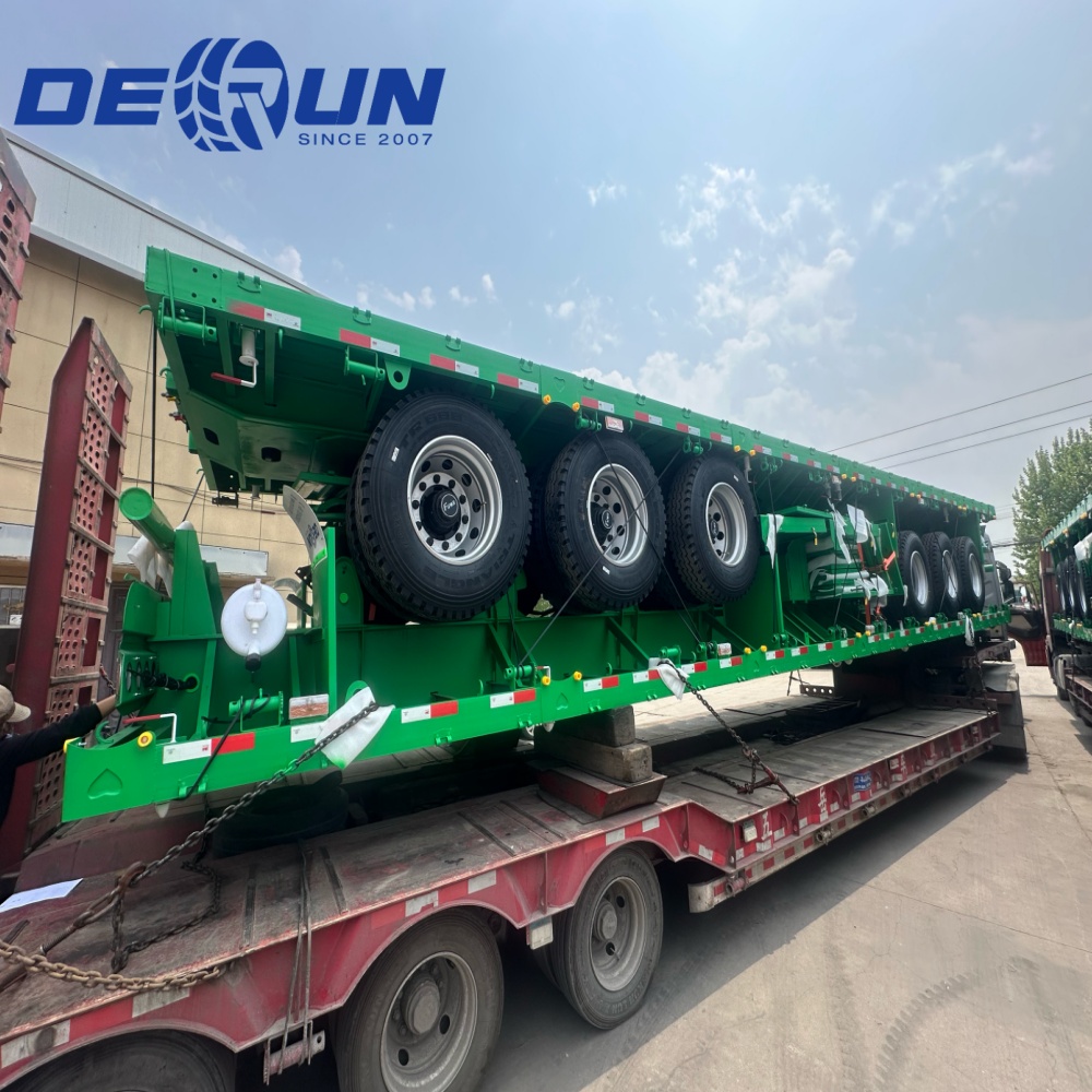 Derun 4 Unitate Tri-ardatz karga tanta erdi trailerra Aljeriara bidali da