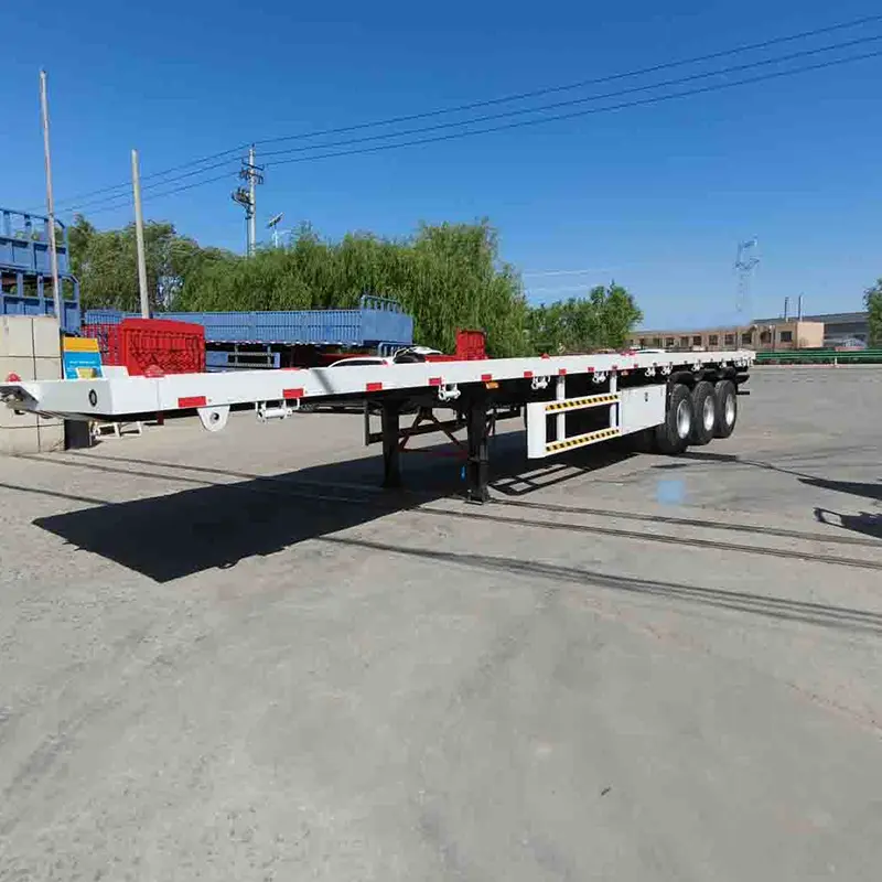 3 Ardatz Flatbed Semi Trailer Tanzania-rekin diseinatua