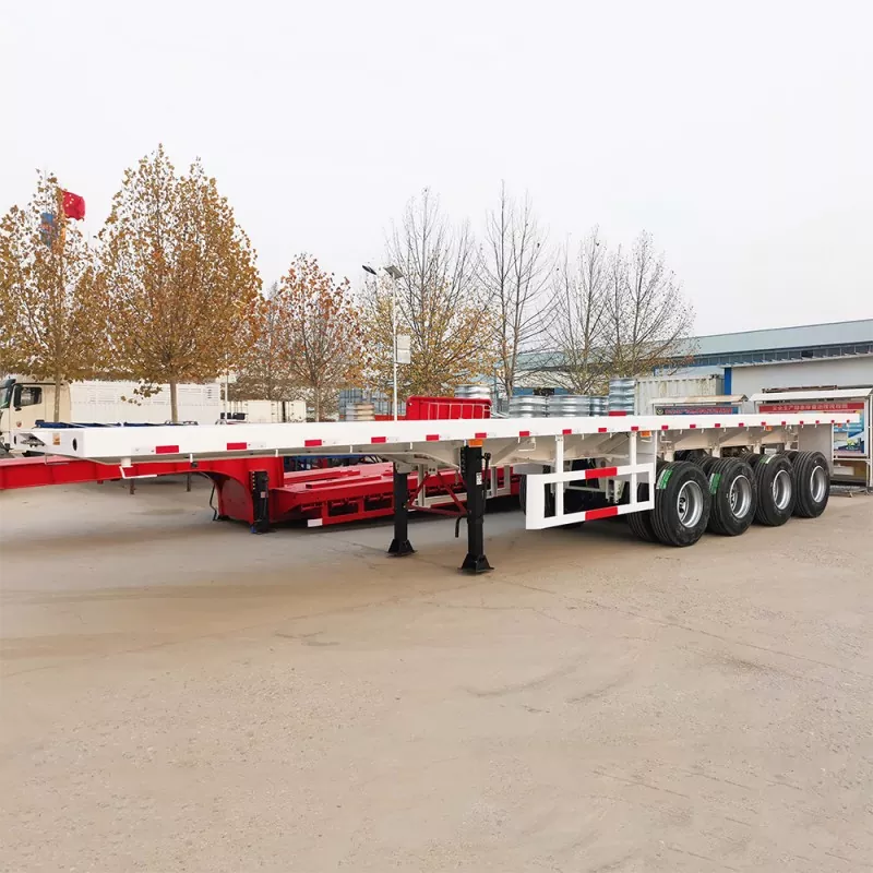 4 Ardatz 80 Ton Flatbed Semi Trailer