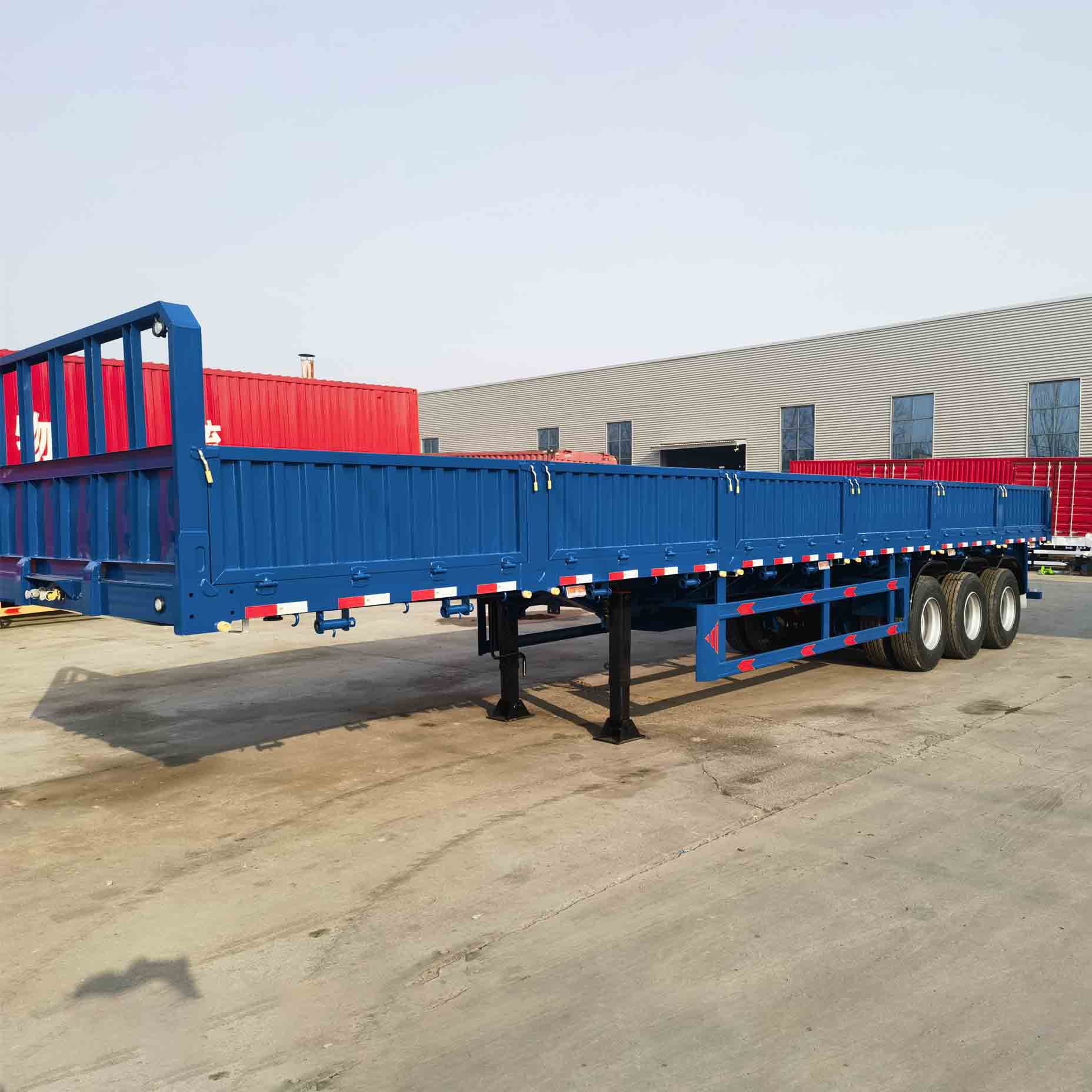Derun Hiru ardatz Dropside Semi Trailer Aljeriarako diseinatua